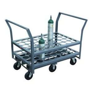 Oxygen Cylinder Cart 40 Type D & E Tanks 5 Polyurethane Casters Twin 