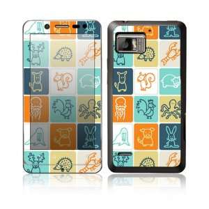 Animal Squares Design Protective Skin Decal Sticker for Motorola Droid 
