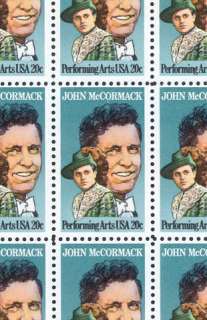 1984   JOHN McCORMACK   #2090 Full Mint  MNH  Sheet  