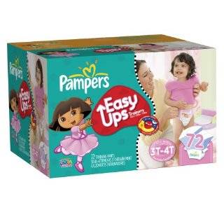 Pampers Easy Ups Trainers, Super Pack, Girl, Size 5 S3T/4T, 72 Count