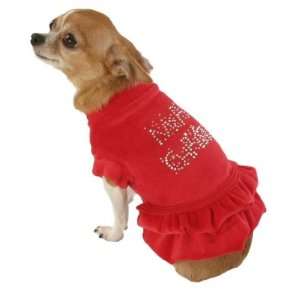  Dog Dress   Fancy Holiday Red Velour with Rhinestones 