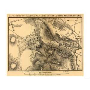 Second Battle of Bull Run   Civil War Panoramic Map Premium Poster 
