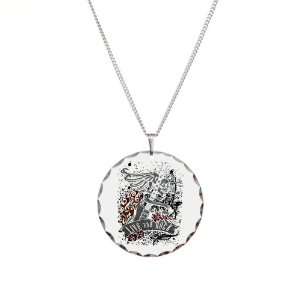  Necklace Circle Charm Live For Rock Guitar Skull Roses and 