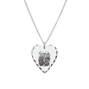  Necklace Heart Charm Live For Rock Guitar Skull Roses and 