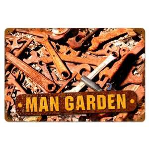  Man Garden Automotive Vintage Metal Sign   Victory Vintage 