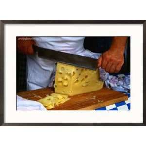  Slicing of Block of Cheese, Freising, Germany Cuisine 