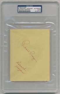 RONALD REAGAN JIMMY STEWART ALBUM PAGE PSA DNA AUTOGRAPHED SIGNED 