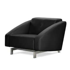 VGM 1 FA BK Quadro Vega Upholstered Chair in Black Faux Leather BA VGM 
