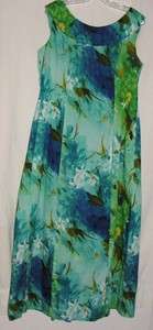 Vintage HAWAIIAN DRESS Waltah Clarkes Long Flare Sl less FLORALS 17 