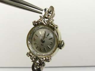 Vintage Bulova 23 Jeweled .25ctw Diamond Ladies 14k White Gold Watch 