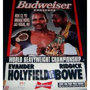 Holyfield Vs Bowe 1992 Boxing Poster (Sports Memorabilia 
