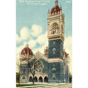  1915 Vintage Postcard First Congregational Church Portland 