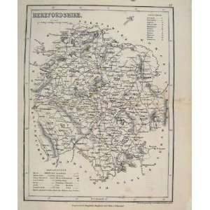   Dugdale C1840 Map England Herefordshire Antique Print