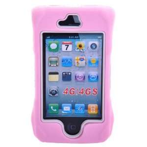  Cool Robot Silicone Hard Case for iPhone 4/iPhone 4S (Pink 