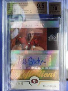 2005 UD REFLECTIONS GOLD ALEX SMITH AUTO ROOKIE RC CARD #d 24/89 BGS 