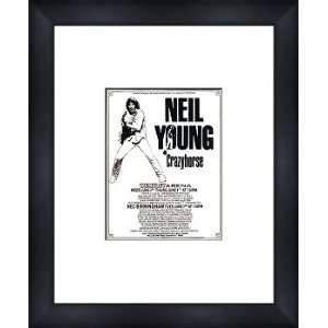 NEIL YOUNG UK Tour 1987   Custom Framed Original Ad   Framed Music 