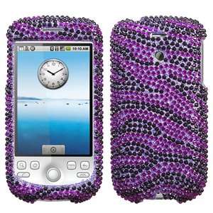  Purple Zebra Skin Diamante Crystal Jewel Phone Case for T 