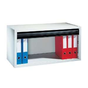  Tambour Door Desktop Storage Cabinet Black Cabinet/Gray Door 