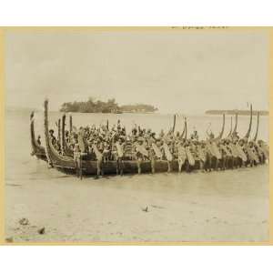  War canoe,Vella Lavella,warriors,shields,spears,boats 
