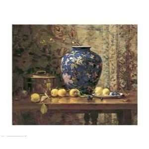 Oriental Vase with Crab Apples Del Gish. 12.00 inches by 10.00 inches 