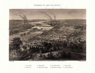 Old Map Richmond Virginia 1863 City Of Richmond County  