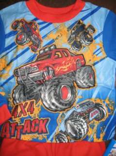 NWT BOYS 4/5 YEARS MONSTER TURCK 4X4 ATTACK FLEECE 2 PIECES PAJAMAS 