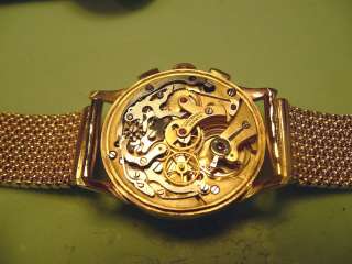 UNIVERSAL GENEVE men BICOMPAX chronograph 18kt GOLD mint condition 