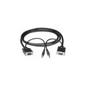  6ft Svga Monitor Cable Hd15 Male + 3.5 Stereo Male Gold 