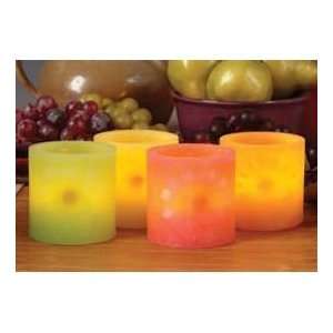  Flameless Citrus Scented Wax Candle with Embedded Flower 