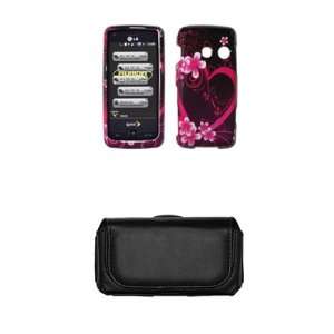  LG Rumor Touch LN510 Case Cover Purple Heart Flower Snap 