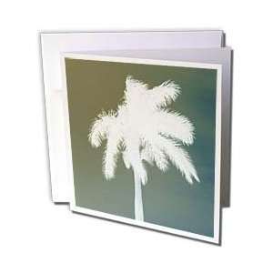  Florene Abstract Landscape   White Palm On Aqua   Greeting 