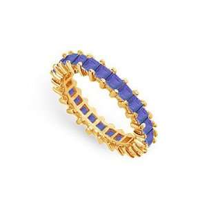   Blue Sapphire Eternity Band  14K Yellow Gold   3.00 CT TGW Jewelry