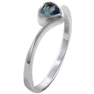  Heart Cut Aquamarines Promise Ring   Sterling Silver Cz 