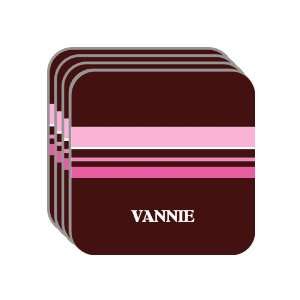 Personal Name Gift   VANNIE Set of 4 Mini Mousepad Coasters (pink 