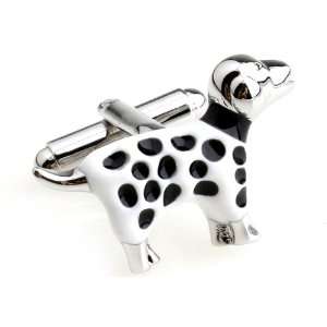 101 Dalmatians Dog Black and White Spotted Enamel Cufflinks Cuff Links