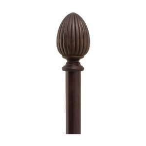   Distressed Mahogany Metal Single Curtain Rod 275117