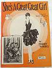 1928 Sheet Music Shes A Great Girl Harry Woods Ukulele Arrangement 
