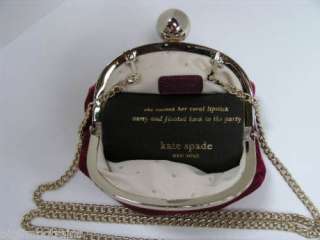 NWT Kate Spade Pink Velvet Clutch Bag Purse NWT   
