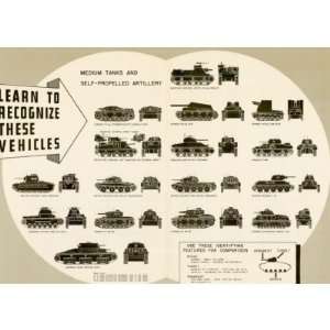  Identification Chart WWII Medium Tanks Card Health 