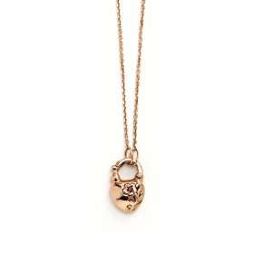  Arik Kastan Small Padlock Necklace, Flower Detail, Garnet Arik 
