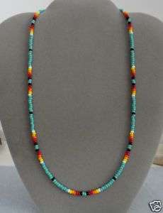 Turquoise Beaded Mens, Womens Necklace Native American  
