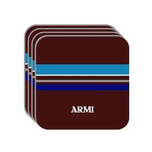 Personal Name Gift   ARMI Set of 4 Mini Mousepad Coasters (blue 