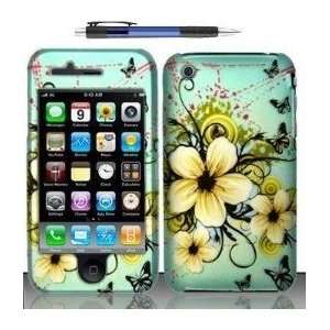 Sky Blue Butterfly Flower Premium Design Protector Hard Cover Case for 