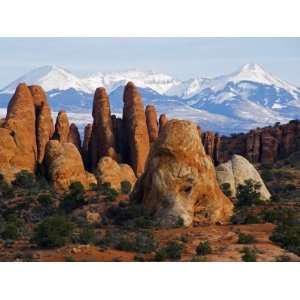 Utah, Mountains of Manti La Sal National Forest and Sandstone 