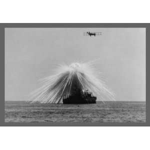   Bombing of the USS Alabama 12x18 Giclee on canvas