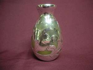   OVERLAY AURENE Iridescent Art Glass Vase VANDERMARK Signed MINT  