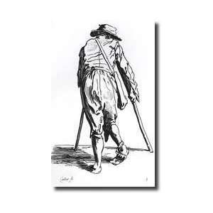  Beggar On His Crutches From Behind Giclee Print