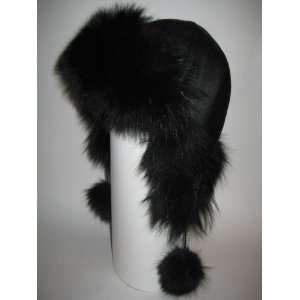  Winter Hat Ushanka Natural Fur Black Fox * Russian * h.4 
