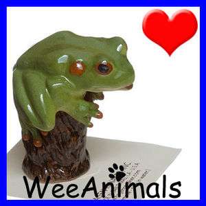 Hagen Renaker Frog Tree on Stump Miniature Figurine Ceramic Animal 