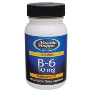 Vitamin Shoppe   B 6, 50 mg, 100 capsules
